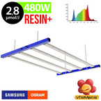 AX 480W RESIN+ – lampa LED 2,8 µmol/J Dual Deep Red Samsung/Osram 120×120 cm